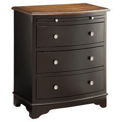 3 Drawer Chairside Accent Chest in Black & Brown