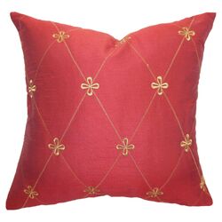 Lanice Diamond Silk Pillow in Red