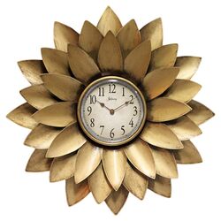 Midas Iron Flower Wall Clock in Gold