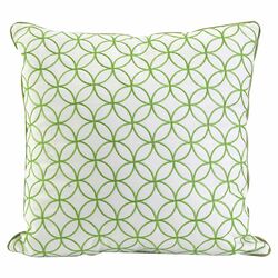 Essentials Embroidered Cotton Pillow in Green