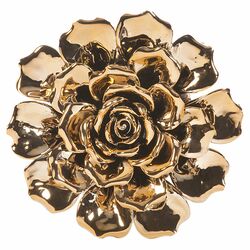 Metallic Ceramic Wall Flower Décor in Gold
