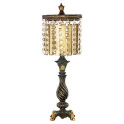 Crystal Table Lamp in Gold & Black