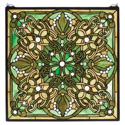 Victorian Lace Knotwork Stained Glass Window in Emerald Isle