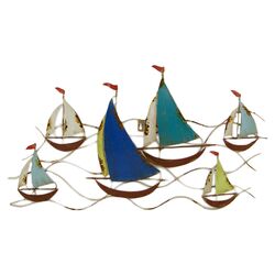 Vintage Sail Boats Wall Decor in Blue