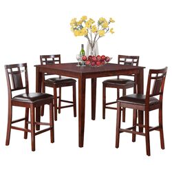 Westlake 5 Piece Counter Height Dining Set in Brown