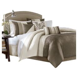 Amherst 7 Piece Comforter Set in Natural & Ivory