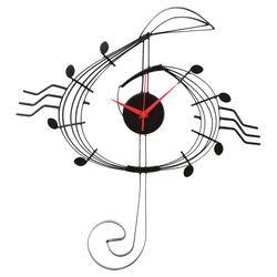Adagio Music Clef Clock in Matte Black