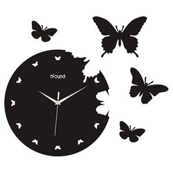 Butterfly Clock in Black