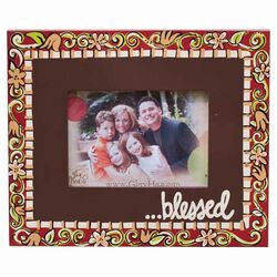 Blessed Floral Picture Frame in Brown