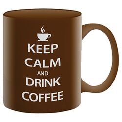 Keep Calm Coffee Mug in Brown