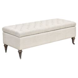 Clifton Upholstered Storage Bedroom Bench in Grey