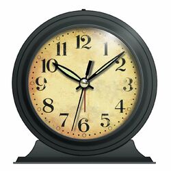 Antique Metal Alarm Clock in Black