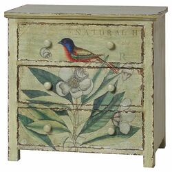 Catesby Collage 3 Drawer Tabletop Chest in Antique Green