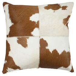 Carley Cowhide Pillow in Tan & White (Set of 2)