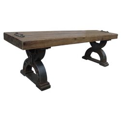 Rustic Forge Wood Kitchen Bench in Brown