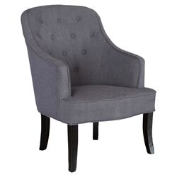 Sophia Chamois Chair in Dark Grey & Espresso