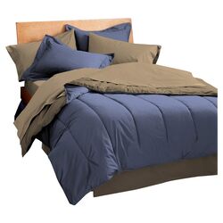 Reversible Comforter in Ceil Blue & Khaki