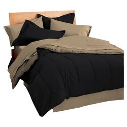 Reversible Comforter in Ebony & Khaki