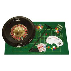 Deluxe Roulette Set with Accessories in Green