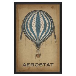 Aerostat Blue Hot Air Balloon Framed Wall Art
