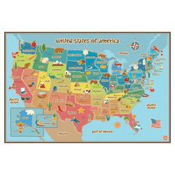 Kids Dry Erase USA Wall Decal Map