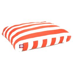Vertical Stripe Pet Bed in Burnt Orange