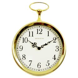 Pocket Watch Wall Clock in Bright Goldtone