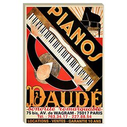 Daude Pianos Advertising Vintage Poster