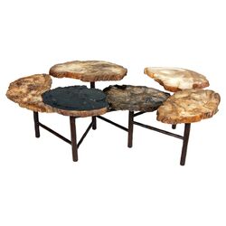Good Form Tiered Petrified Coffee Table in Natural