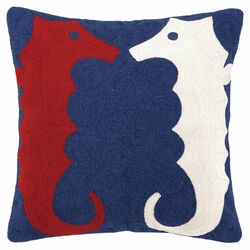 Seahorse Crewel Pillow
