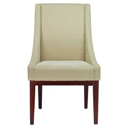 Sloping Leather Chair in Cream