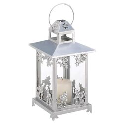 Frosted Vines Lantern in Silvertone