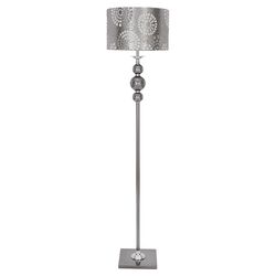 Metal Unique Glass Floor Lamp in Steel Grey