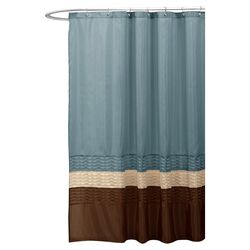 Mia Shower Curtain in Federal Blue & Brown