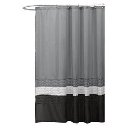 Mia Shower Curtain in Gray & Black