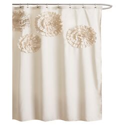 Glamour Flower Shower Curtain in Ivory
