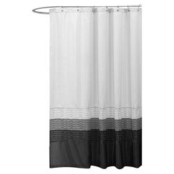 Mia Shower Curtain in White & Black