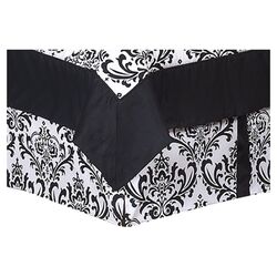 Isabella Queen Bed Skirt in White & Black