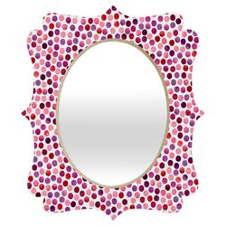 Garima Dhawan Watercolor Dots Quatrefoil Mirror in Berry