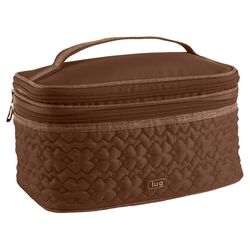 Two Step Cosmetic Case in Chocolate Brown