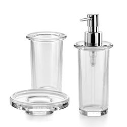 Saon 3 Piece Bathroom Clear Glass Accessories Set