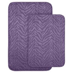 Zebra 2 Piece Bath Mat Set in Purple