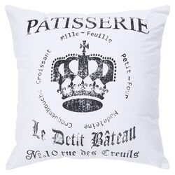 French Royal Crown Pillow in White