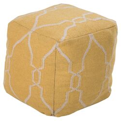 Square Pouf in Yellow