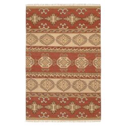 Jewel Tone Red & Tan Rug