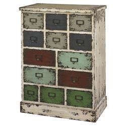 Parcel 13 Drawer Chest in Distressed White