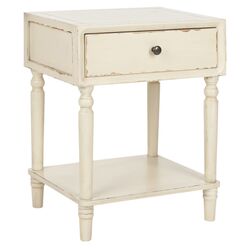 Siobhan 1 Drawer Nightstand in Distressed Vanilla