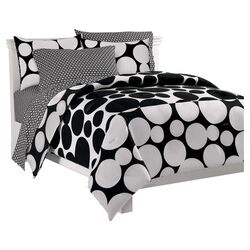 Spot the Dot 7 Piece Bed in a Bag Set in White & Black