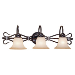 Covey 3 Light Wall Sconce Light in Black Walnut Covey 3 Light Wall Sconce Light in Black Walnut