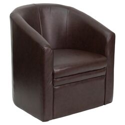 Club Lounge Chair with Barrel Shape in Brown